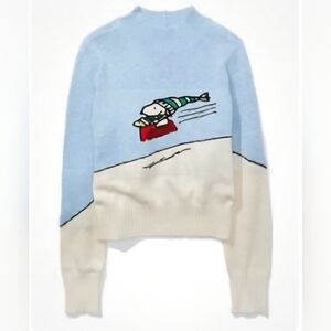 American Eagle Outfitters Snoopy Mock Neck Sweater Women's Size Extra Small